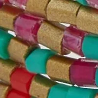 Gold Tone Multi Beaded 6 Stretch Bracelet Set