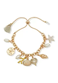 Sea Life Charm Slider Bracelet 