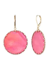 Gold Tone Disc Drop Earrings