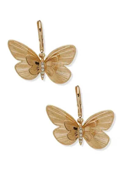 Crystal Butterfly Drop Earrings