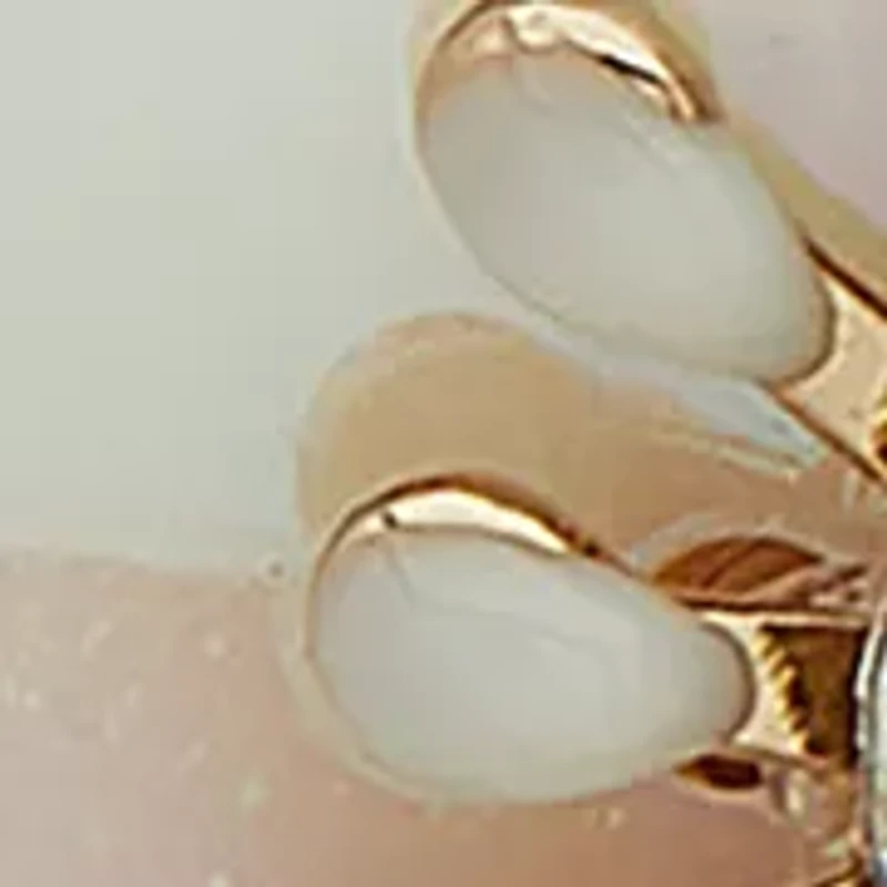 Gold Tone White Flower Cluster Stud Earrings