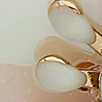 Gold Tone White Flower Cluster Stud Earrings