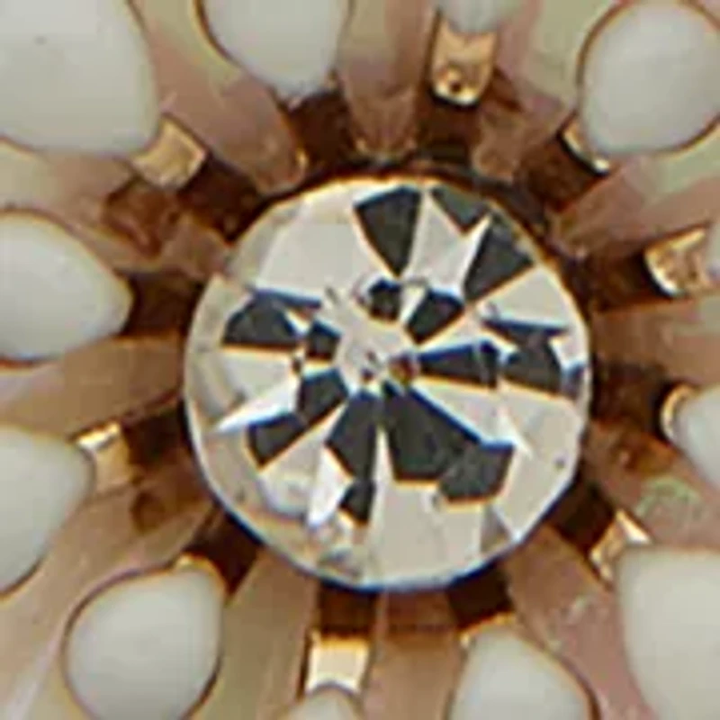 Gold Tone White Flower Chandelier Earrings