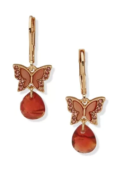 Butterfly Stone Drop Earrings