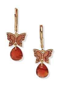 Butterfly Stone Drop Earrings