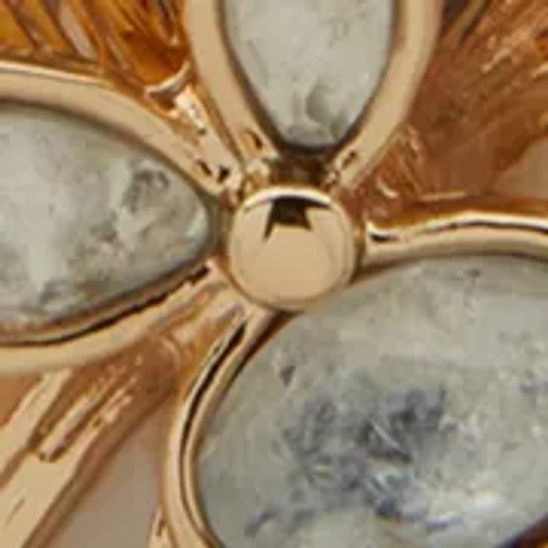 Flower Drop Lever Back Earrings