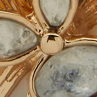 Flower Drop Lever Back Earrings