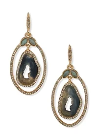 Blue Pave Stone Orbital Earrings