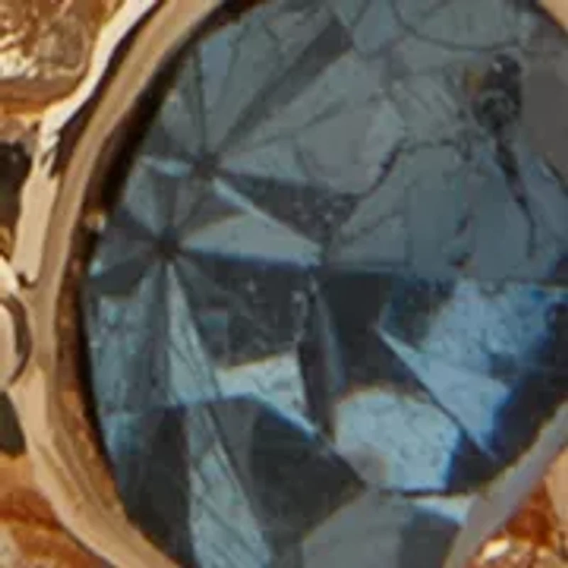 Pave Flower Drop Hoop Earrings