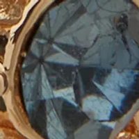 Pave Flower Drop Hoop Earrings