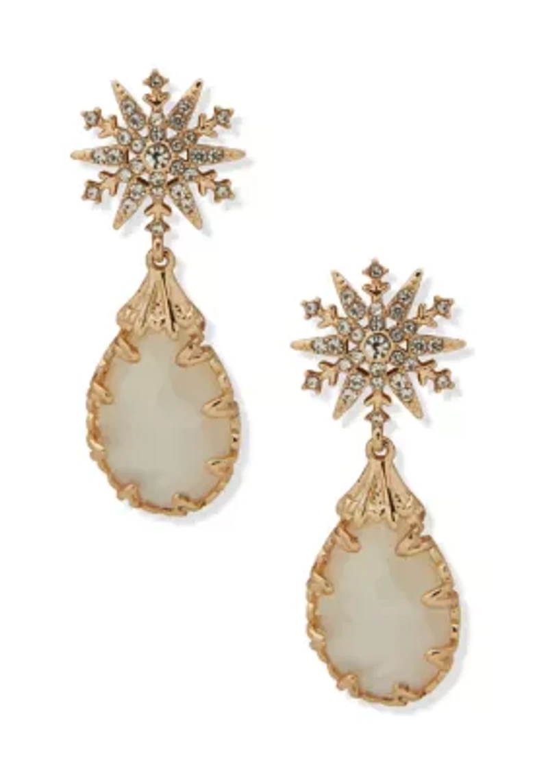 Snowflake Post Drop Earrings