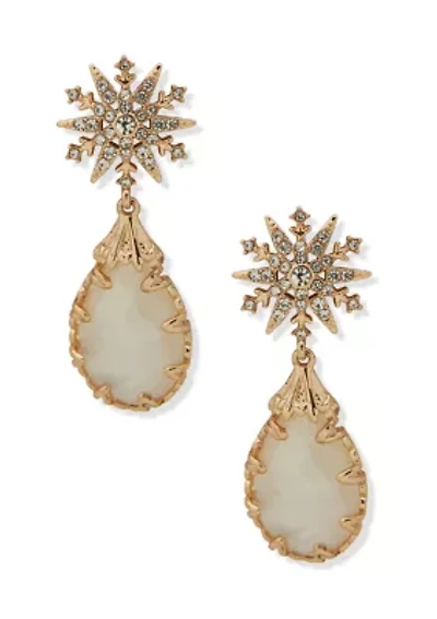 Snowflake Post Drop Earrings