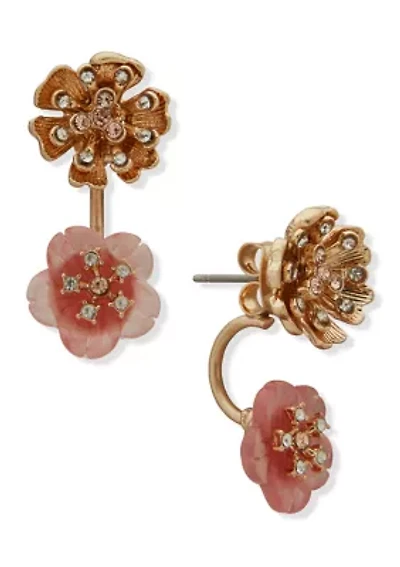 Coral Flower Front Earrings