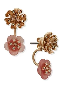 Coral Flower Front Earrings
