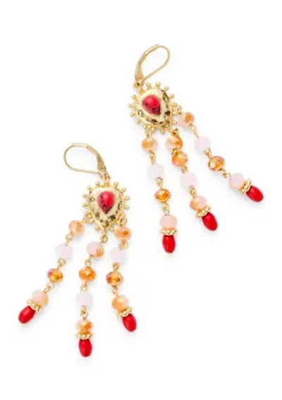 Multi Beaded Tassel Earrings