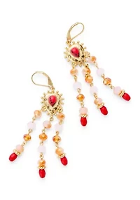 Multi Beaded Tassel Earrings