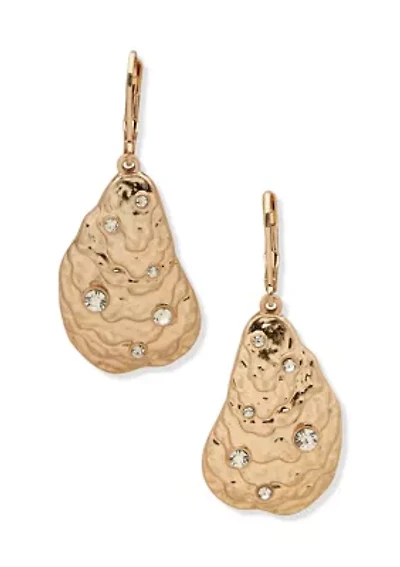 Organic Textured Crystal Drop Earrings