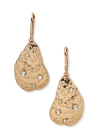 Organic Textured Crystal Drop Earrings 
