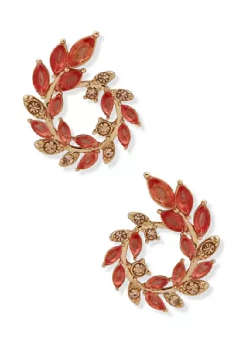 Cluster Open Leaf Wreath Earrings