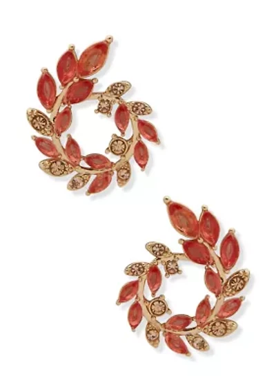 Cluster Open Leaf Wreath Earrings