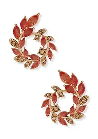 Cluster Open Leaf Wreath Earrings