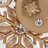 Gold Tone 16'' Crystal Snowflake Pendant Necklace