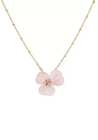 Gold Tone Flower Pendant Necklace