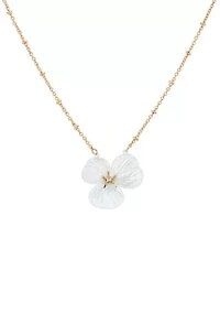 Gold Tone Flower Pendant Necklace