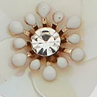 Gold Tone White Flower Cluster Frontal Necklace