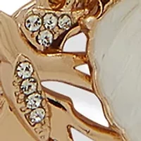 Gold Tone White 3 Row Bird Frontal Necklace