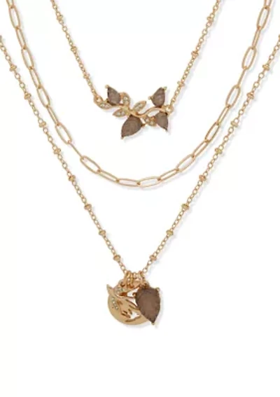  Bird Branch Multirow Frontal Necklace