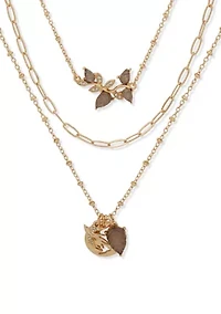  Bird Branch Multirow Frontal Necklace