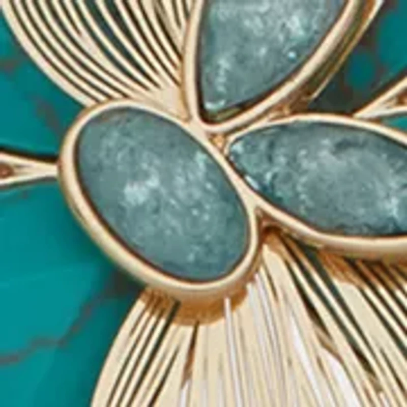  Turquoise Flower Frontal Necklace