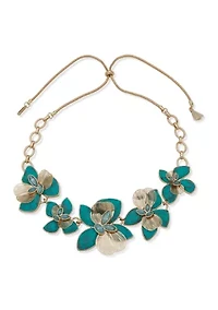  Turquoise Flower Frontal Necklace