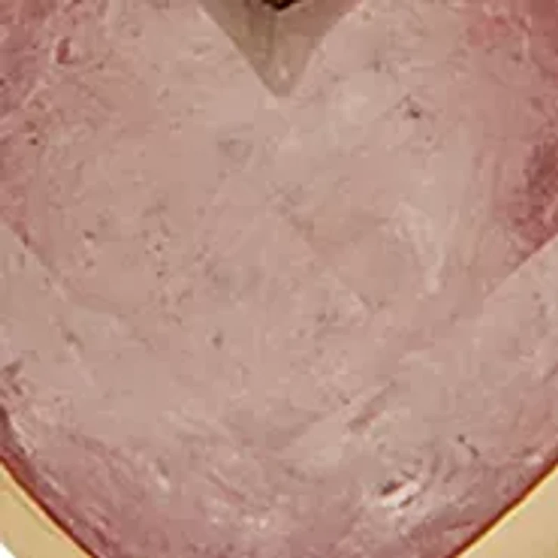 Gold Tone Crystal Heart Earrings and Necklace Set