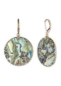 Gold Tone Disc Drop Earrings