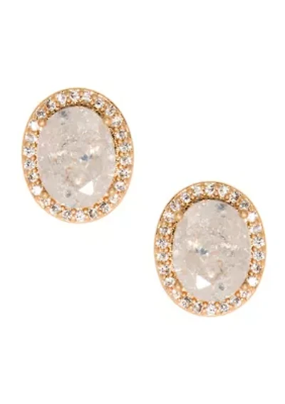 Gold Tone CZ Stud Earrings