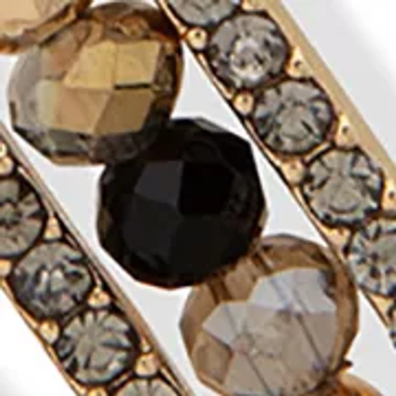 Rose Gold Tone Blush Crystal Beaded Chandelier Earrings