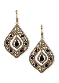 Rose Gold Tone Blush Crystal Beaded Chandelier Earrings