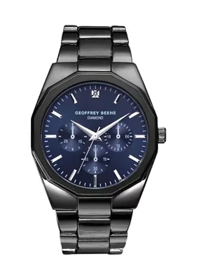 Men's Octagon Subdials Genuine Diamond Accent Link Watch