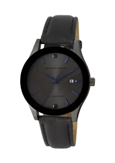 Metalized Blue Bezel Genuine Sapphire Strap Watch