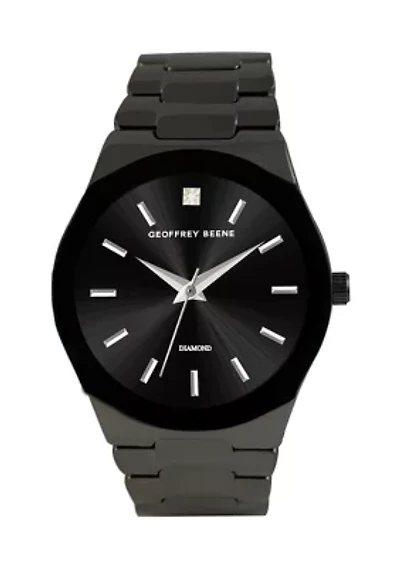 Metalized Bezel Diamond Accent Bracelet Watch 