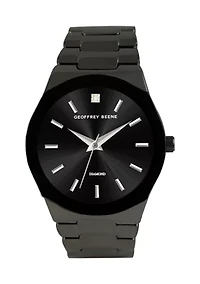 Metalized Bezel Diamond Accent Bracelet Watch 
