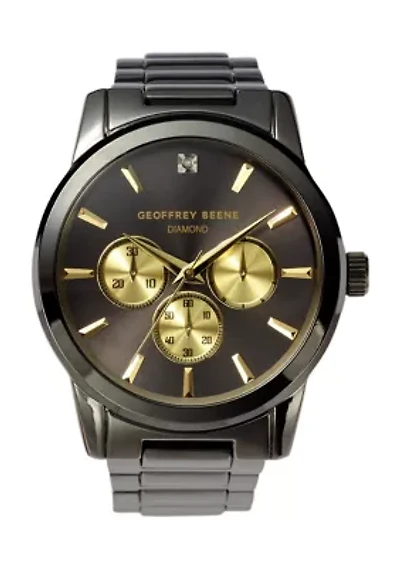 Gunmetal Contrast Subdial Genuine Diamond Watch