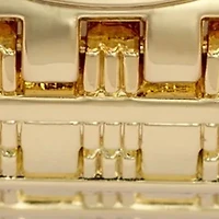 Gold Tone Green Dial Diamond Watch