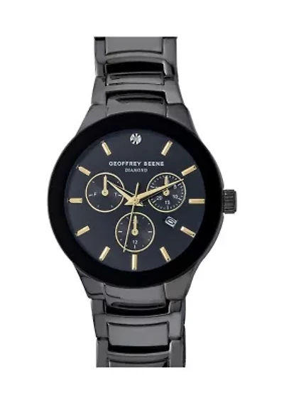  Gunmetal Tone Genuine Diamond Bracelet Watch