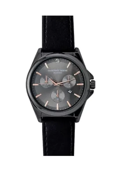 Gunmetal Genuine Diamond Strap Watch