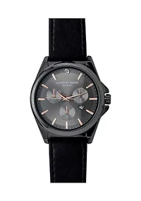 Gunmetal Genuine Diamond Strap Watch