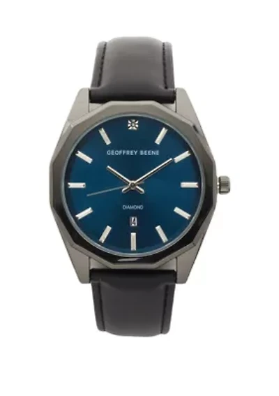 Blue Dial Diamond Octagon Strap Watch