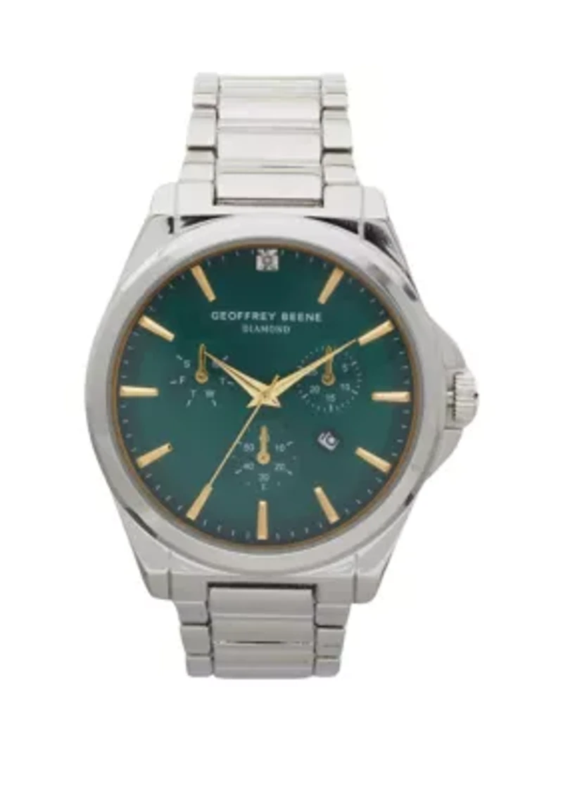 Silver Tone Diamond Dial Bracelet Watch